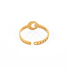 Ion Plating(IP) 304 Stainless Steel Moon Open Cuff Ring for Women RJEW-S405-235G-2