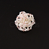 Flower Plastic Imitation Pearl Bead Appliques WG82391-04-1