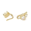 Heart Brass Micro Pave Cubic Zirconia Cuff Earrings for Women EJEW-E308-01G-2