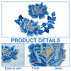  2Pcs 2 Style Peony Polyester Embroidery Sew on Clothing Patches PATC-NB0001-11B-5
