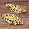 Brass Hair Barrettes OHAR-PW0001-199P-4