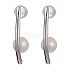 Natural Pearl Ear Studs EJEW-P286-15P-1