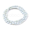 Electroplate Opaque Solid Color Glass Beads Strands X-EGLA-G036-B-FR04-2