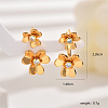 Vintage Bronze Flower Stud Earrings for Elegant Ladies JD3385-1