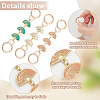 WADORN 3Pcs 3 Colors Fan with Flower Alloy Enamel Link Purse Strap Extenders FIND-WR0009-38-4