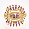 Brass Micro Pave Cubic Zirconia Cuff Rings RJEW-S044-039-2