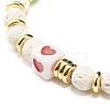 Heart Pattern & Heishi Beads Stretch Bracelets for Women BJEW-JB07191-4