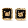 6 Pair 2 Color Square & Butterfly Acrylic Stud Earrings EJEW-A024-05-3