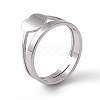 201 Stainless Steel Heart Adjustable Ring for Women RJEW-K238-04P-3