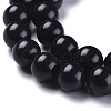 Natural Black Stone Beads Strands G-I288-A02-8mm-2