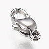 Polished 316 Surgical Stainless Steel Lobster Claw Clasps STAS-Z013-12P-3