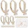 CREATCABIN 6Pcs Brass Cubic Zirconia Leverback Earring Findings KK-CN0002-11-1