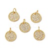 Rack Plating Brass Micro Pave Clear Cubic Zirconia Pendants KK-H431-11G-4