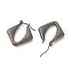 Ion Plating(IP) 304 Stainless Steel Chunky Rhombus Hoop Earrings for Women EJEW-K242-01B-2