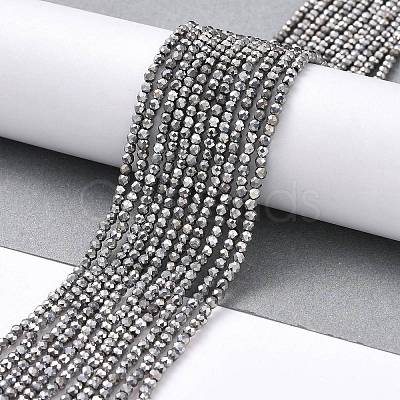 Electroplate Glass Beads Strands X-GLAA-H021-01A-FP08-1