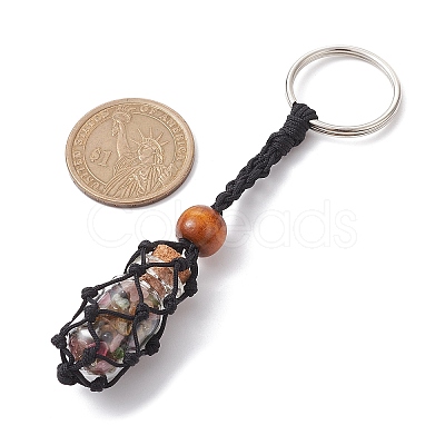 Natural Tourmaline Wishing Bottle Keychain KEYC-JKC00726-03-1