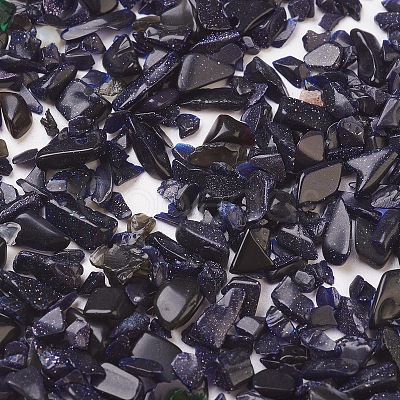 Synthetic Blue Goldstone & Black Obsidian Beads G-L491-04-1