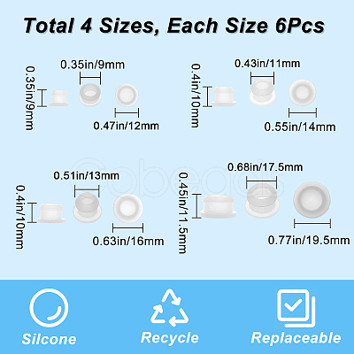 Gorgecraft 24Pcs 4 Style Silicone Bottle Seal Plug AJEW-GF0005-95-1