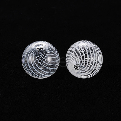 Transparent Handmade Blown Glass Globe Beads GLAA-T012-33C-1