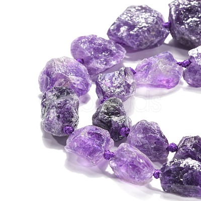 Natural Amethyst Beads Strands G-G486-01-1