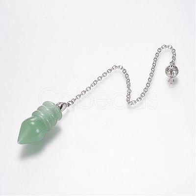 Natural Green Aventurine Pointed Dowsing Pendulums G-E338-07C-1