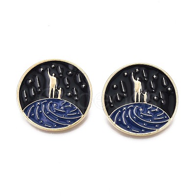 Flat Round with Human Enamel Pin JEWB-N007-077-1