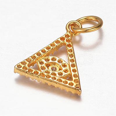 Brass Micro Pave Cubic Zirconia Charms ZIRC-K045-12-1