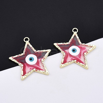 Alloy Enamel Pendants ENAM-F143-07-G-1