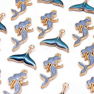 50Pcs 2 Style Alloy Enamel Pendants X1-ENAM-LS0001-10LG-1