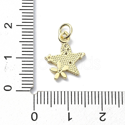 Brass Micro Pave Clear Cubic Zirconia Charms KK-H475-59G-11-1