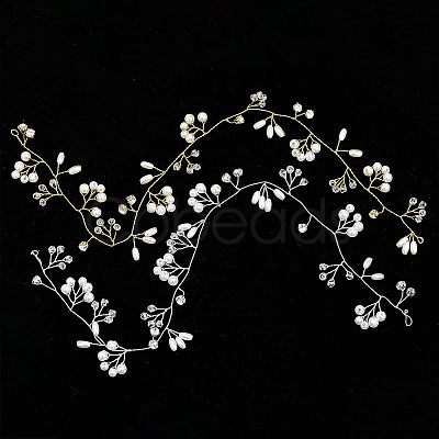 CHGCRAFT 2Pcs 2 Style Bridal Pearl Rhinestone HairBand OHAR-CA0001-07-1