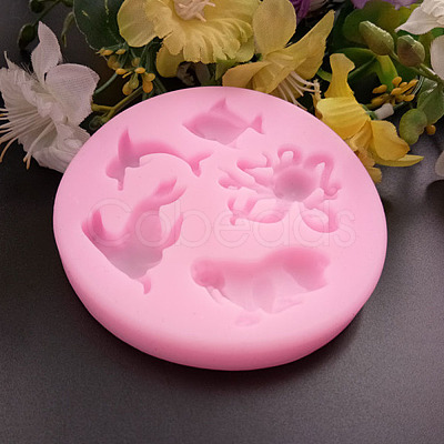 Marine Animals Shape DIY Food Grade Silicone Molds AJEW-P046-19-1