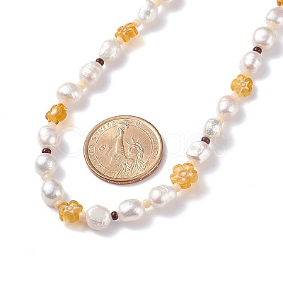 Natural Pearl Beaded Necklace NJEW-TA00018-01-1