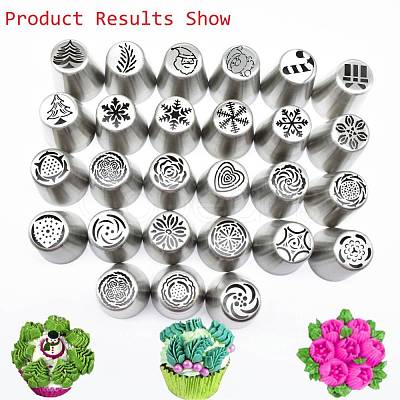 Non-Tarnish Floral Stainless Steel Russian Piping Tips DIY-D036-15P-1