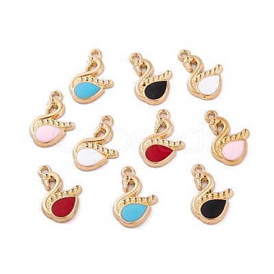 Light Gold Plated Alloy Enamel Pendant Rhinestone Settings FIND-Q100-03KCG-1