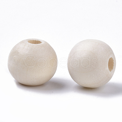 Natural Unfinished Wood Beads WOOD-S651-A12mm-LF-1