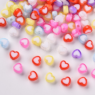 Transparent Heart Acrylic Beads TACR-S117-M-1