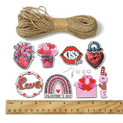 DIY Valentine's Day Pendant Decoration/Earring Making Kit DIY-FS0005-42-1