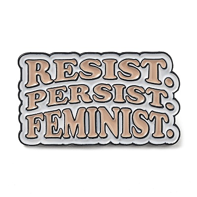 Word Resist Persist Femenist Enamel Pins JEWB-Q034-01G-1