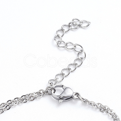 Tarnish Resistant 304 Stainless Steel 2-strand Cable Chain Bracelets BJEW-L673-015-P-1