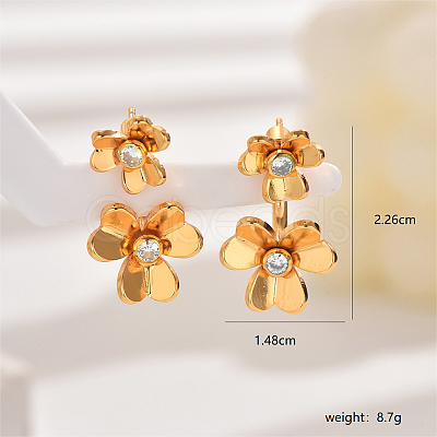 Vintage Bronze Flower Stud Earrings for Elegant Ladies JD3385-1