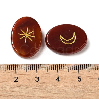 13Pcs Natural Carnelian Rune Stone G-C095-02G-1