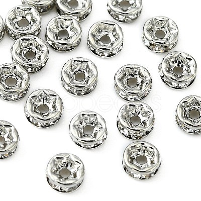 Brass Rhinestone Spacer Beads RB-YW0001-04A-01P-1