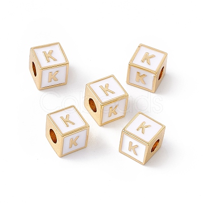 Rack Plating Brass Enamel Beads KK-B060-04G-04-1