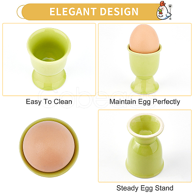 Olycraft 6Pcs 6 Colors Ceramic Baker Ross Egg Cups AJEW-OC0002-80-1