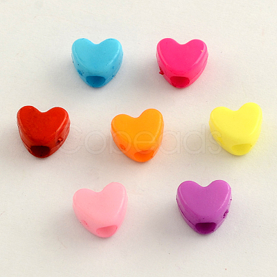 Opaque Acrylic European Beads SACR-Q099-M12-1