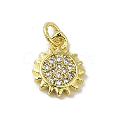 Real 18K Gold Plated Brass Pave Cubic Zirconia Pendants KK-M283-09B-01-1