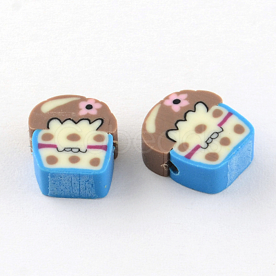 Handmade Cake Polymer Clay Beads CLAY-R060-36-1