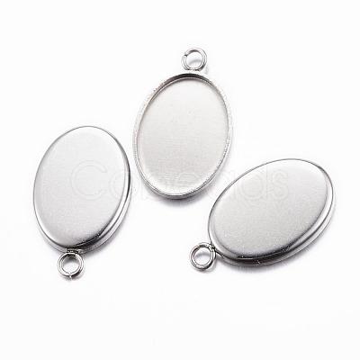 Tarnish Resistant 304 Stainless Steel Pendant Cabochon Settings STAS-G075-21P-1