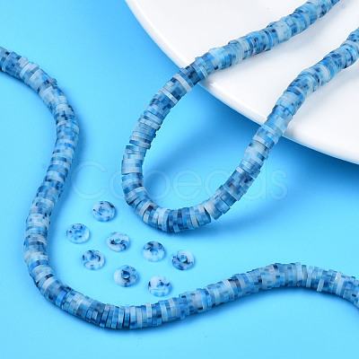 Handmade Polymer Clay Beads Strands CLAY-R089-6mm-163-1